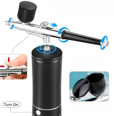 Aerograf bezprzewodowy airbrush 5V 1A 6W bateria 900mAh