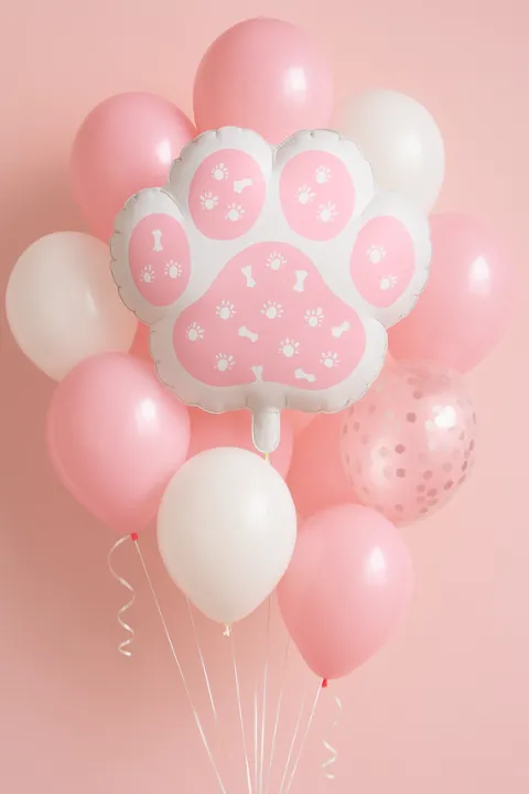 Łapa psia łapka balon foliowy 50 cm różowa