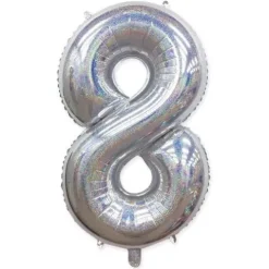 BALON foliowy CYFRA 100 cm HOLOGRAFICZNA brokat