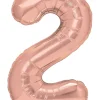 BALON foliowy CYFRA 100 cm ZŁOTY RÓŻ