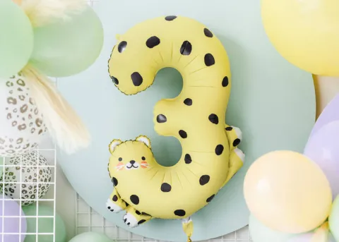 Balon foliowy CYFRA 3 GEPARD 68 x 98 cm