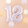 Balon foliowy CYFRA 1 pastelowy fioletowy 72 cm