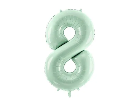 Balon foliowy CYFRA 8 pastelowy zielony 72 cm
