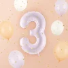 Balon foliowy CYFRA 3 pastelowy fioletowy 72 cm