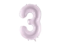 Balon foliowy CYFRA 3 pastelowy fioletowy 72 cm