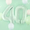 Balon foliowy CYFRA 4 pastelowy zielony 72 cm