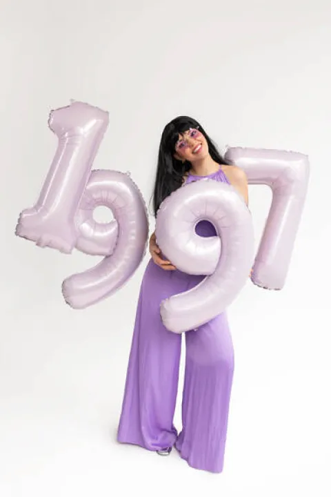 Balon foliowy CYFRA 7 pastelowy fioletowy 72 cm