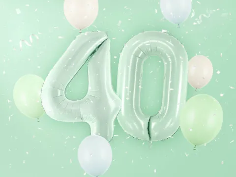 Balon foliowy CYFRA 0 pastelowy zielony 72 cm