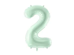 Balon foliowy CYFRA 2 pastelowy zielony 72 cm