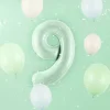 Balon foliowy CYFRA 9 pastelowy zielony 72 cm