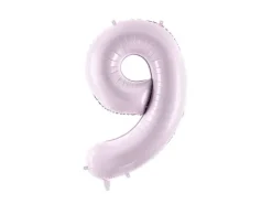 Balon foliowy CYFRA 9 pastelowy fioletowy 72 cm