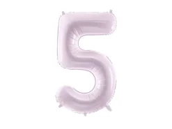 Balon foliowy CYFRA 5 pastelowy fioletowy 72 cm