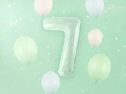 Balon foliowy CYFRA 7 pastelowy zielony 72 cm