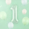 Balon foliowy CYFRA 1 pastelowy zielony 72 cm