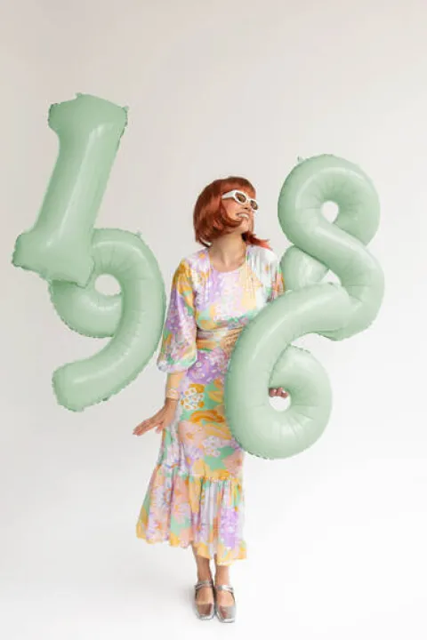 Balon foliowy CYFRA 1 pastelowy zielony 72 cm