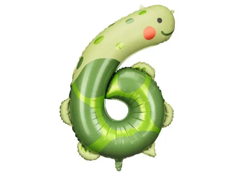 Balon foliowy CYFRA 6 ŻÓŁW 68 x 98 cm