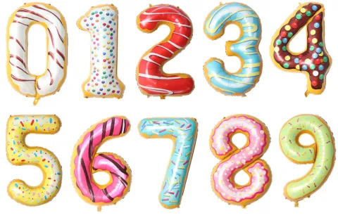 Balon foliowy CYFRA ciasteczko donut 40" 85 cm