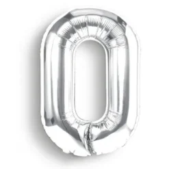 BALON foliowy CYFRA mała 40 cm SREBRNA