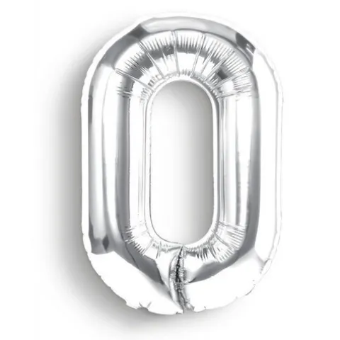 BALON foliowy CYFRA mała 40 cm SREBRNA