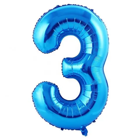 Balon foliowy CYFRA NIEBIESKA 40" 85 cm