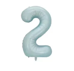 Balon foliowy CYFRA SATIN PASTEL BLUE niebieska 40 cali 85 cm