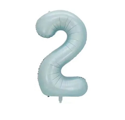 Balon foliowy CYFRA SATIN PASTEL BLUE niebieska 40 cali 85 cm