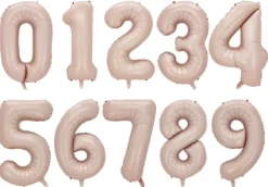 Balon foliowy CYFRA SATIN PASTEL PINK różowy 40 cali 85 cm