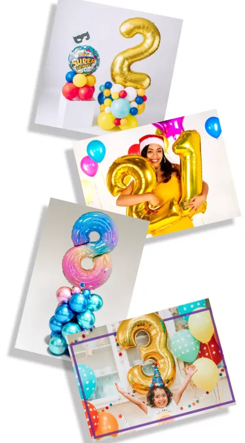 Balon foliowy CYFRA SREBRNA 40" 85 cm