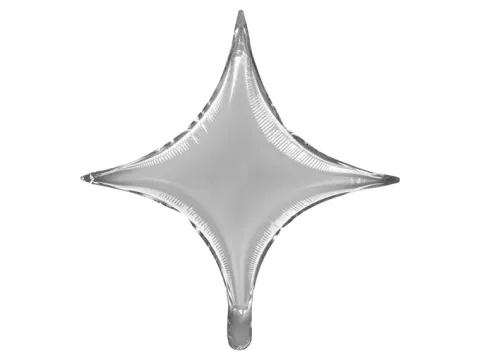 Balon foliowy Gwiazda 4-ramienna SREBRNA 45 cm