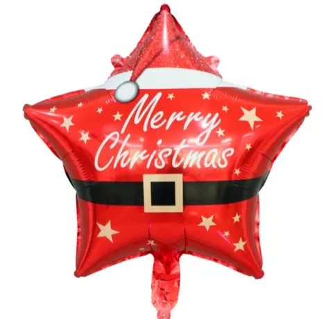 Balon foliowy gwiazdka czerwona Merry Christmas 18"