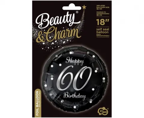 Balon foliowy Happy Birthday 60 urodziny 18"