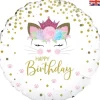 Balon foliowy Happy Birthday Kotek okrągły 18"