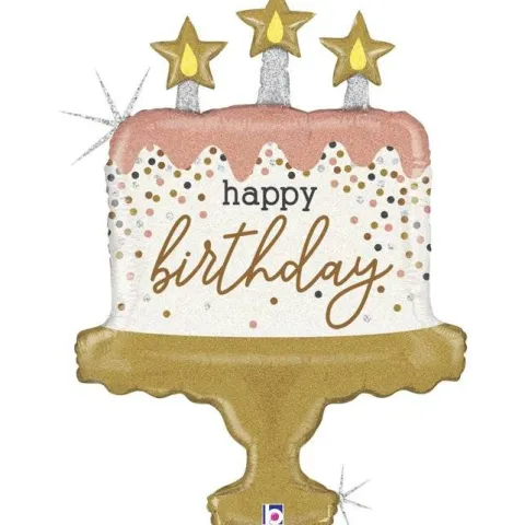 Balon foliowy Happy Birthday tort urodzinowy 84 cm
