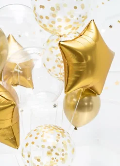 Balon foliowy Kula w kropki 40 cm transparentny