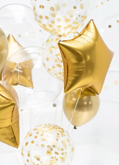 Balon foliowy Kula w kropki 40 cm transparentny
