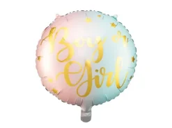 Balon foliowy okrągły Boy or Girl 35 cm