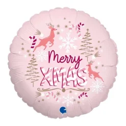Balon foliowy okrągły Merry Xmas 18 cali