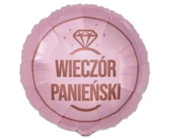 Balon foliowy różowy WIECZÓR PANIEŃSKI 18 cali