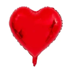 Balon foliowy SERCE czerwone jednokolorowy 18"