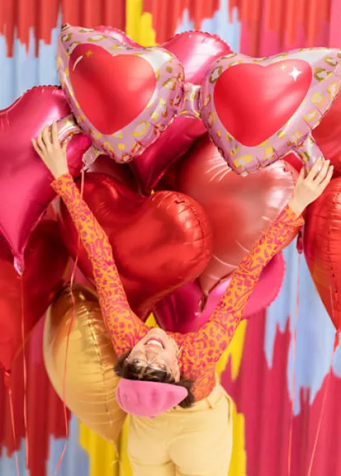 Balon foliowy SERCE satynowe czerwone 75 cm