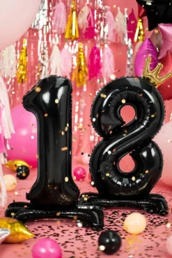 Balon foliowy stojący Liczba "18" na Osiemnastkę 84 cm