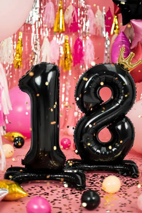 Balon foliowy stojący Liczba "18" na Osiemnastkę 84 cm