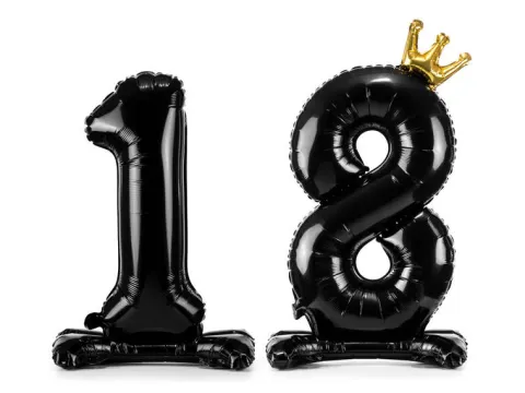 Balon foliowy stojący Liczba "18" na Osiemnastkę 84 cm