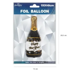 Balon foliowy Szampan butelka Happy New Year na Sylwestra 49x100cm
