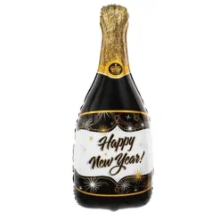 Balon foliowy Szampan butelka Happy New Year na Sylwestra 49x100cm