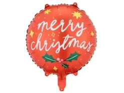 Balon foliowy świąteczny czerwony Merry Christmas 45 cm