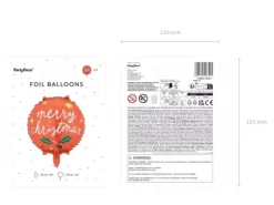 Balon foliowy świąteczny czerwony Merry Christmas 45 cm