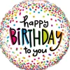Balon foliowy z konfetti Happy Birthday 46 cm
