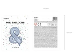BALON foliowy ZNAK AND mały 35 cm holograficzny na powietrze