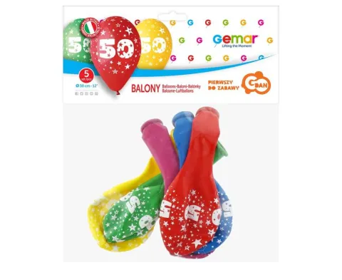 Balon Gemar 12 cali 5 szt Liczba